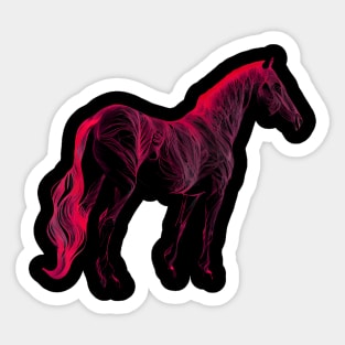 Equestrian Art Red Silhouette Horse Lover Cowgirl Sticker